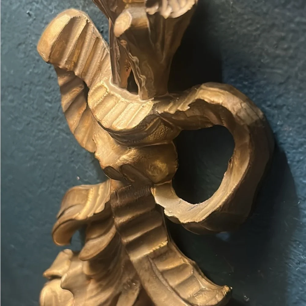 Gold Floral Decorative Wall Accent - Home Wall Decor